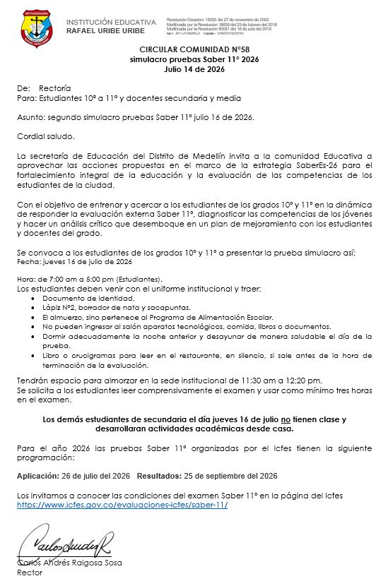 CIRCULAR INFORMATIVA N 58